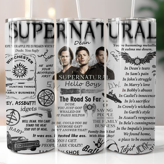 Supernatural , Sublimation, Ready To Press, Print Out Transfer, 20 oz, Skinny Tumbler Transfer, NOT A DIGITAL