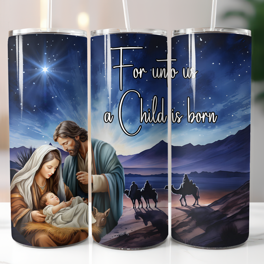 Nativity Scene, Sublimation, Ready To Press, Print Out Transfer, 20 oz, Skinny Tumbler Transfer, NOT A DIGITAL