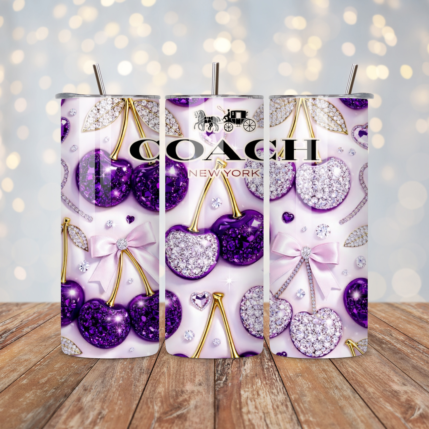 Purple Cherry Handbag Design Sublimation Transfer
