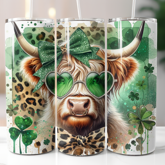 St. Patrick's Day Highland Cow, Sublimation Transfer