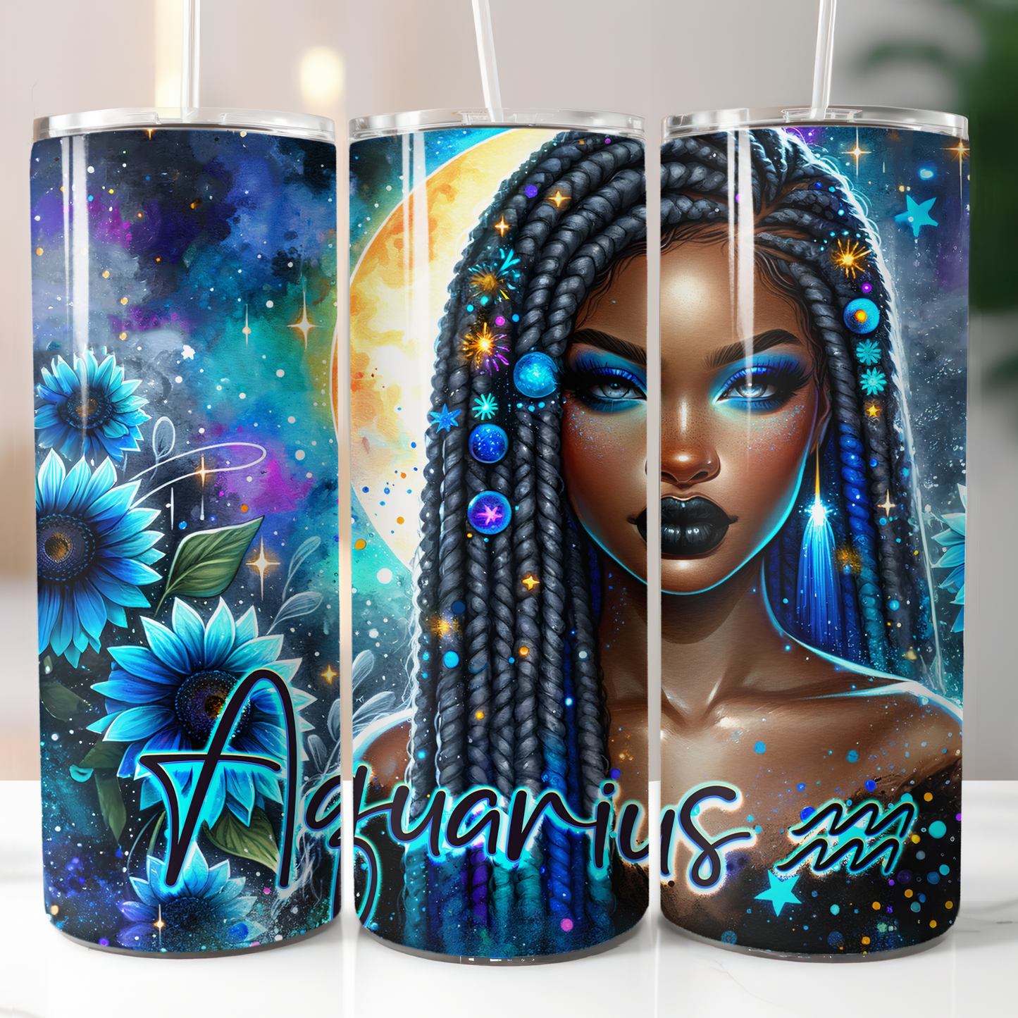 Aquarius, Black Woman, Sublimation Transfer