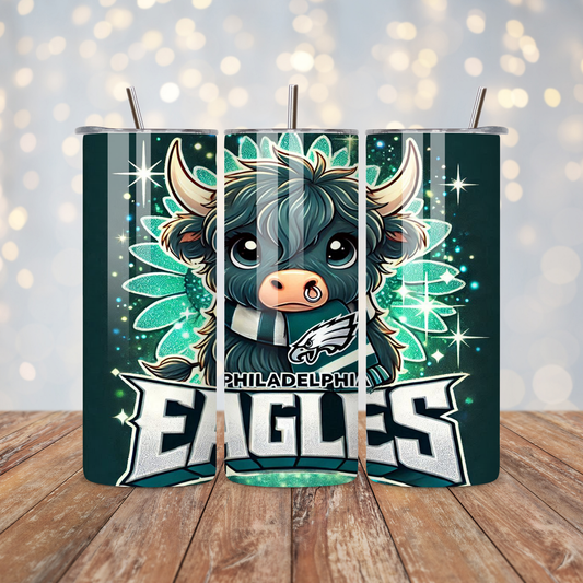 Football Highland Cow  Sublimation Transfer