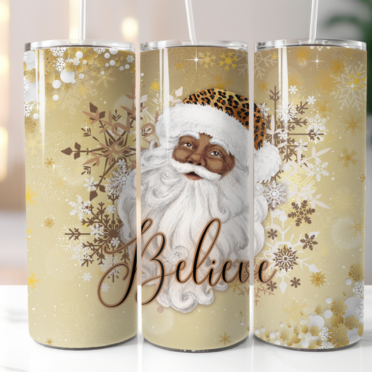 Black Santa Claus, Sublimation, Ready To Press, Print Out Transfer, 20 oz, Skinny Tumbler Transfer, NOT A DIGITAL