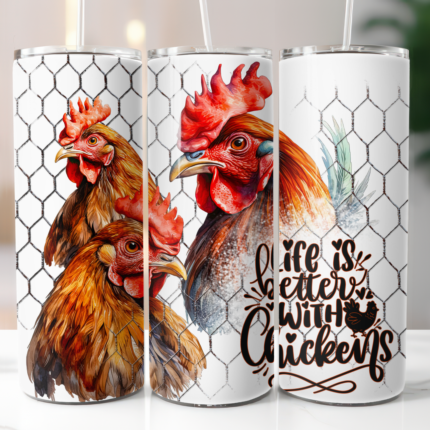 Life Is Better With Chickens, Sublimation Transfer