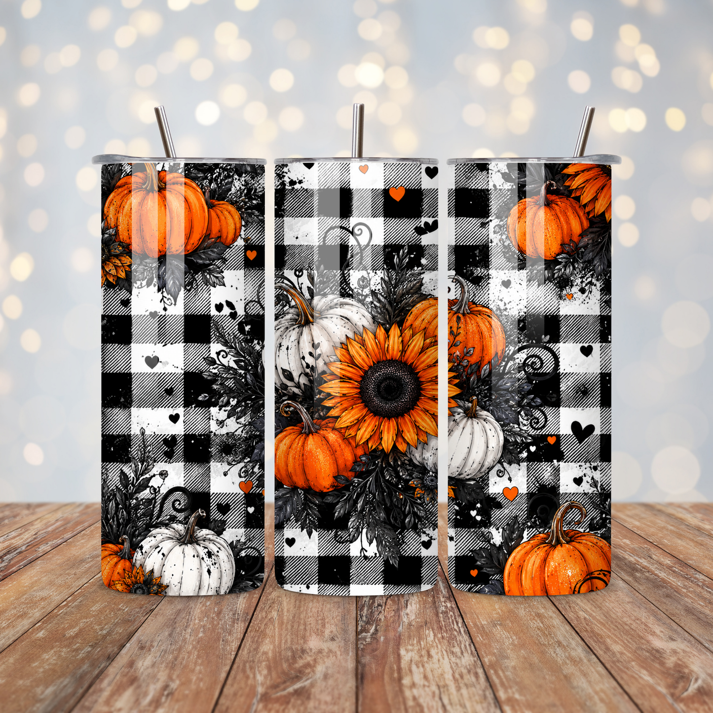Pumpkin Sunflower Pattern Sublimation Transfer