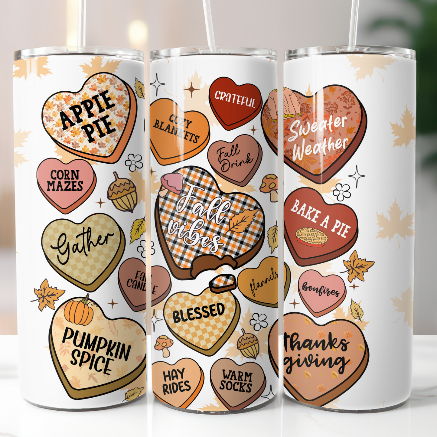 Fall Heart Quotes Sublimation Transfer