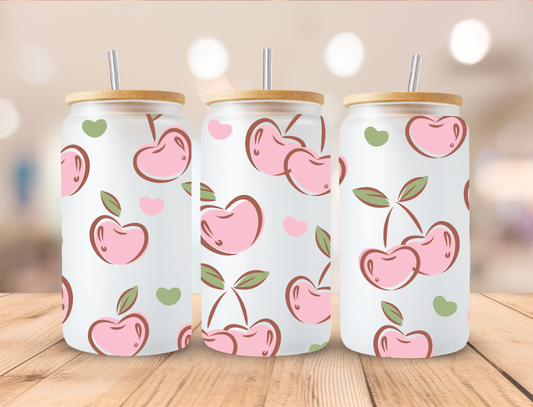 Heart Cherries Libbey Glass Transfer