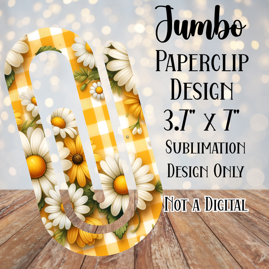 Yellow Daisy Jumbo Paperclip Sublimation Transfers