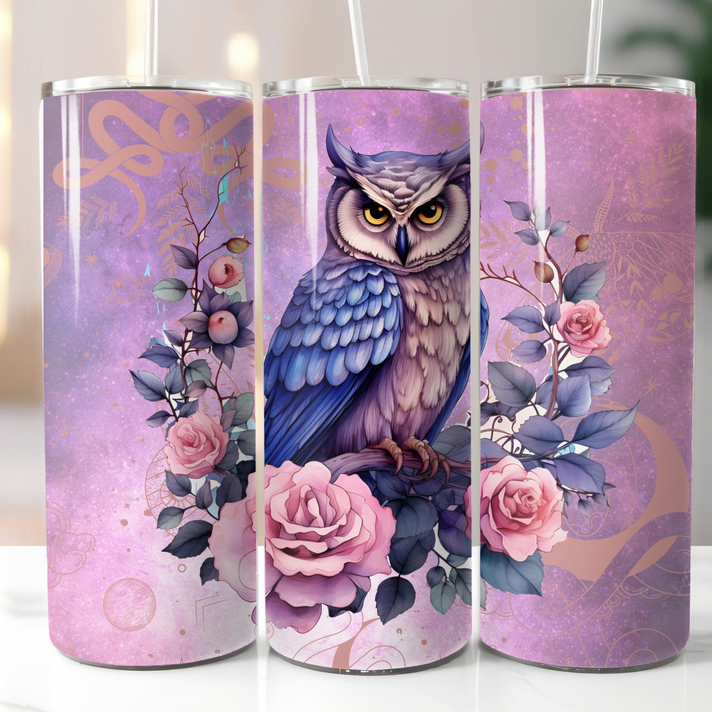 Celestial Owl, Sublimation, Ready to Print, Ready To Press, Print Out Transfer, 20 oz, Skinny Tumbler Transfer, NOT A DIGITAL