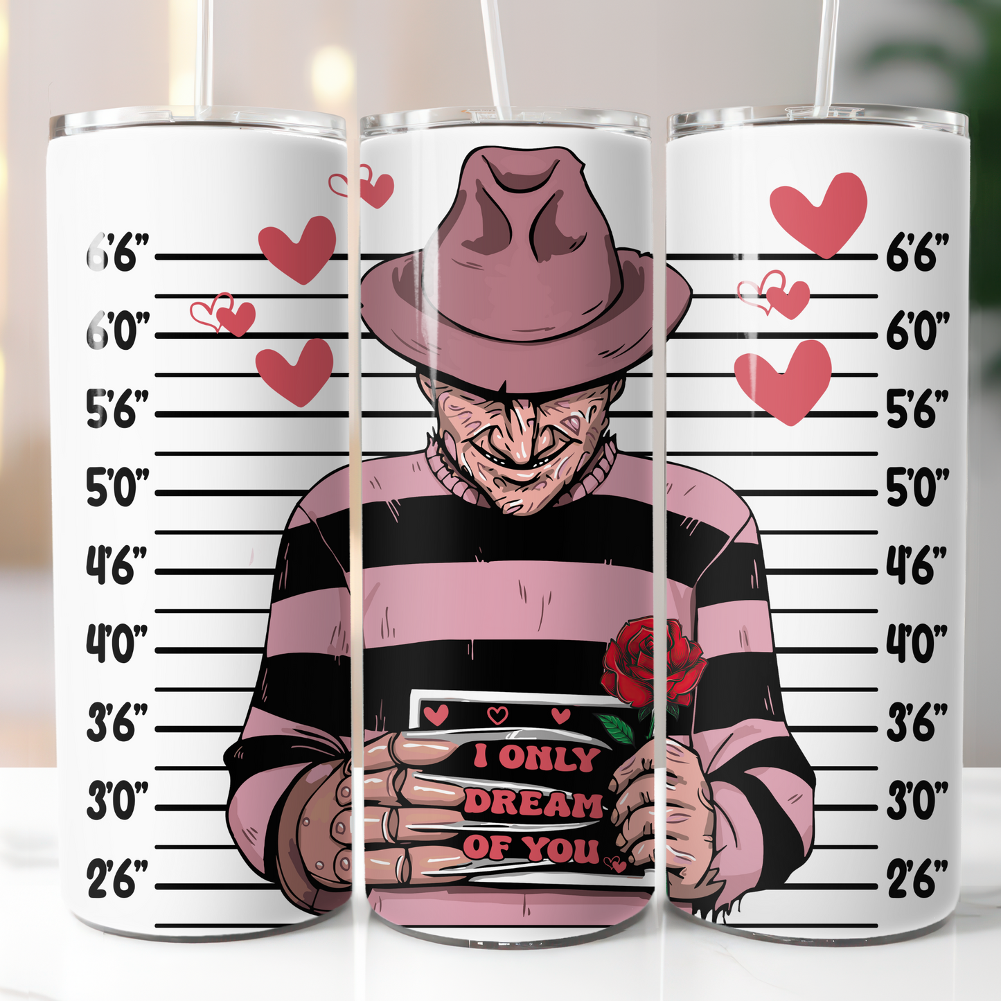 Horror Valentine's Day, Sublimation, Ready to Print, Ready To Press, Print Out Transfer, 20 oz, Skinny Tumbler Transfer, NOT A DIGITAL