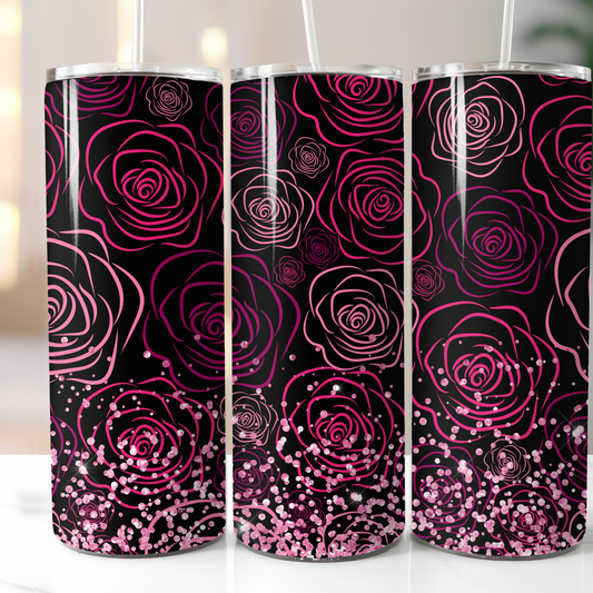 Pink Red Roses, Sublimation, Ready to Print, Ready To Press, Print Out Transfer, 20 oz, Skinny Tumbler Transfer, NOT A DIGITAL