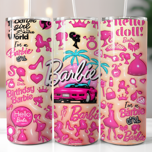 Barbie, Sublimation, Ready to Print, Ready To Press, Print Out Transfer, 20 oz, Skinny Tumbler Transfer, NOT A DIGITAL