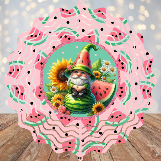 Gnome Watermelon Wind Spinner