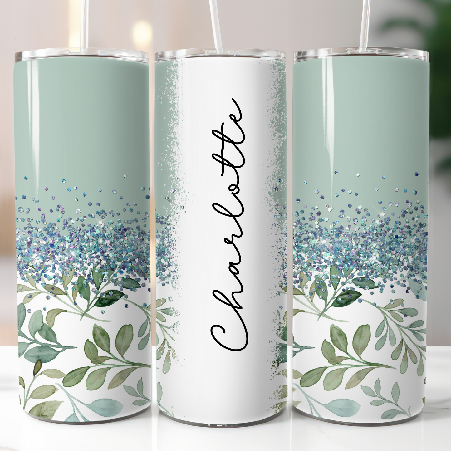 Customized Floral Mint Sublimation Transfer