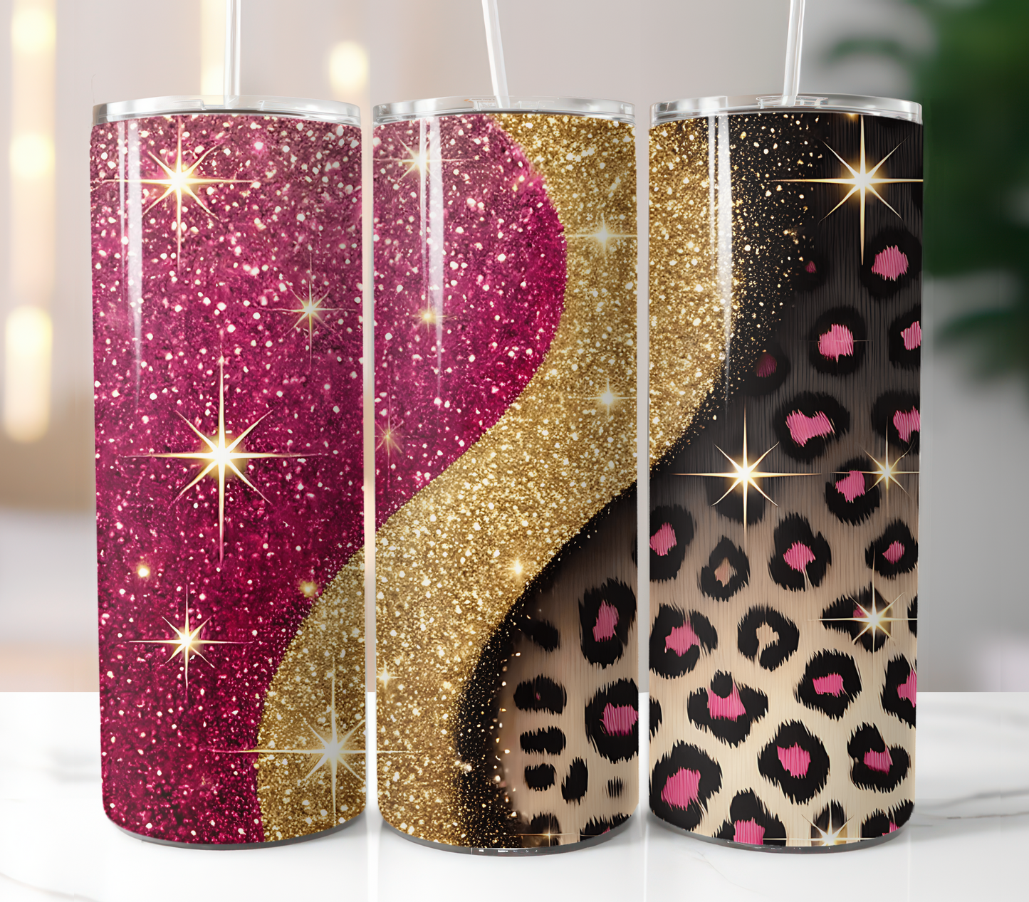 Pink Gold Leopard Sublimation Transfer