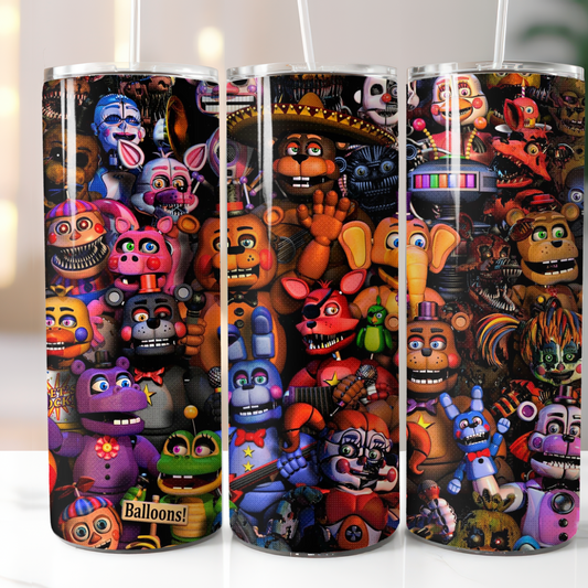 Five Nights At Freddy, Sublimation, Ready to Print, Ready To Press, Print Out Transfer, 20 oz, Skinny Tumbler Transfer, NOT A DIGITAL
