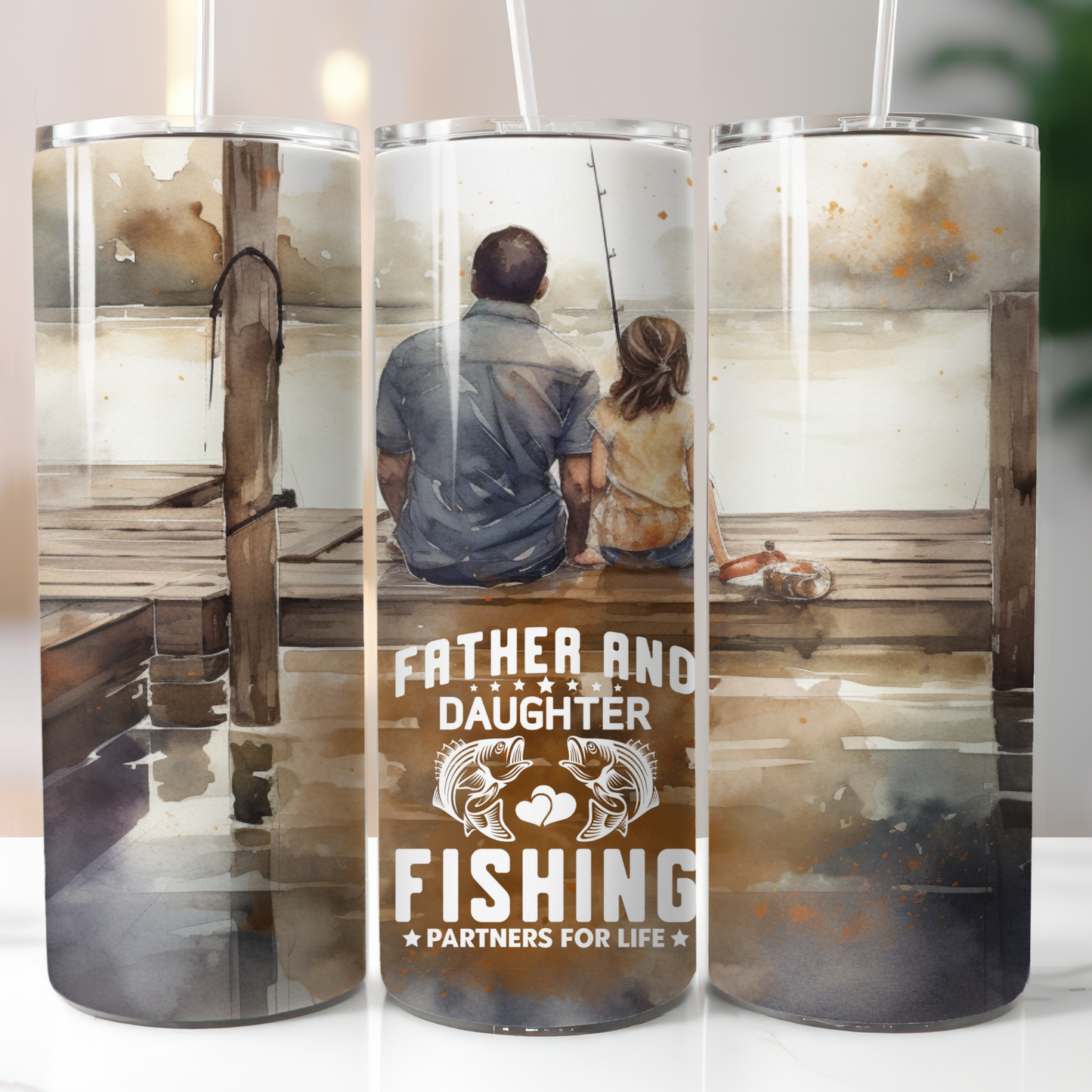 Father and Daughter Fishing