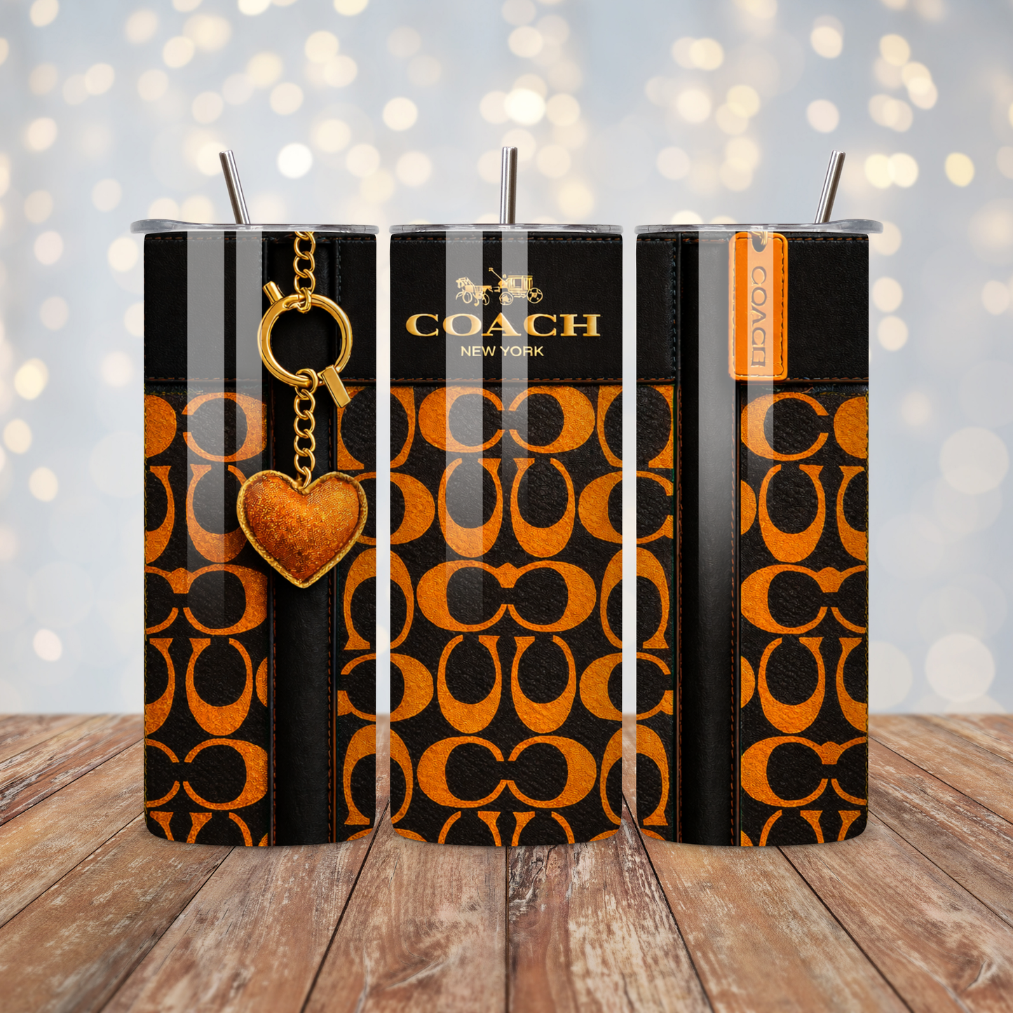 Orange Heart Handbag Design Sublimation Transfer