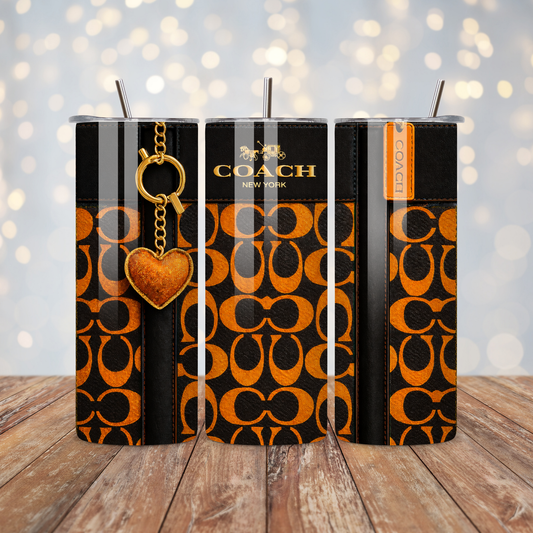 Orange Heart Handbag Design Sublimation Transfer
