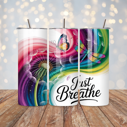 Just Breathe Dandelion Rainbow Sublimation Transfer