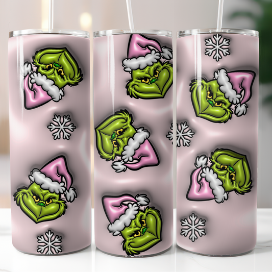 Grinch Pink, Sublimation, Ready to Print, Ready To Press, Print Out Transfer, 20 oz, Skinny Tumbler Transfer, NOT A DIGITAL