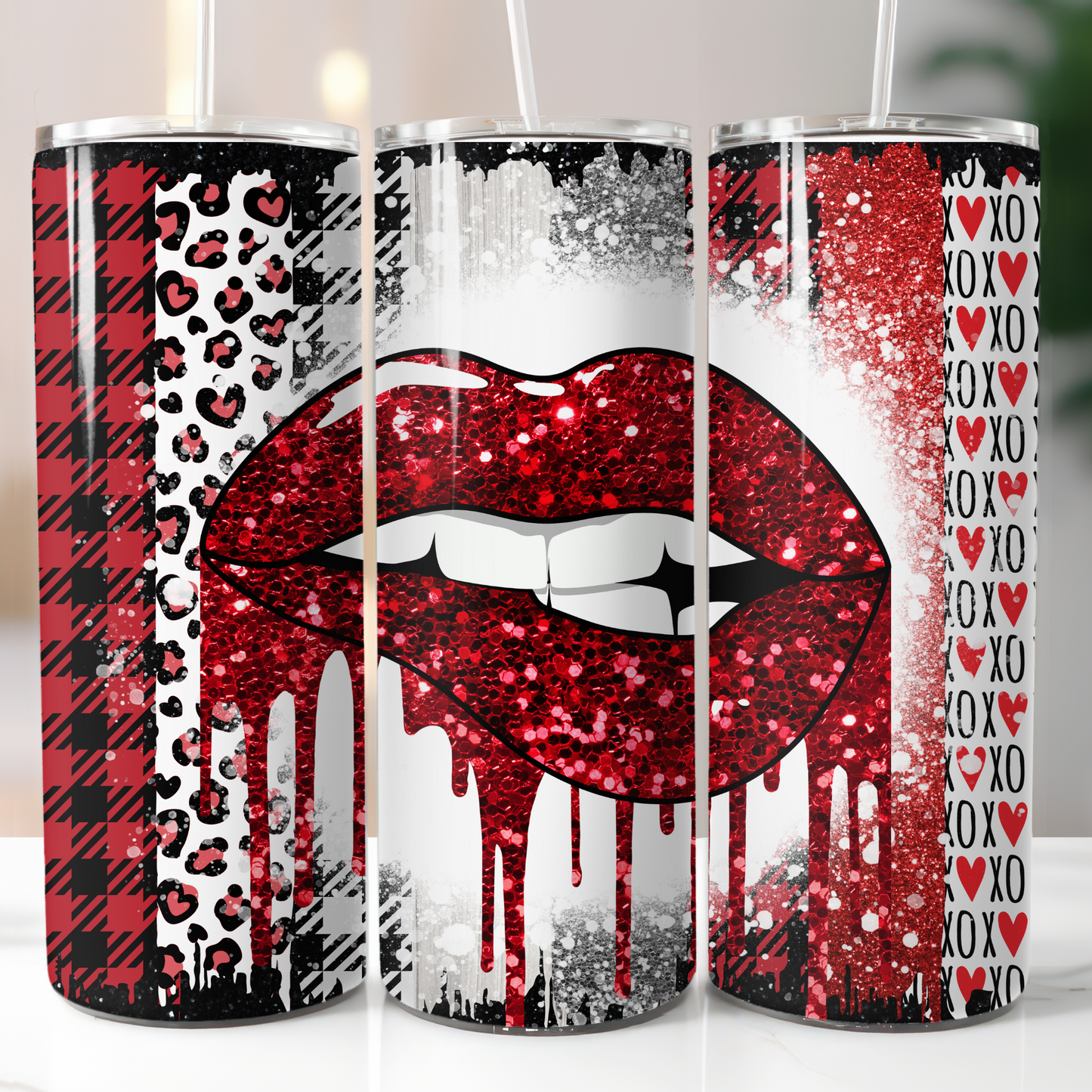 Red Glitter Lips