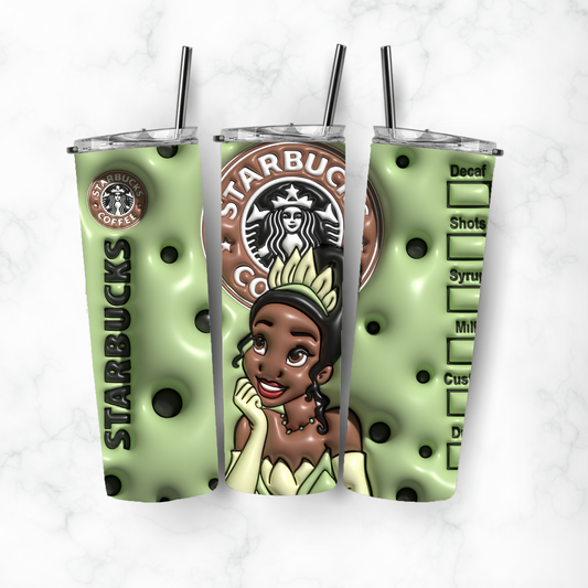 Coffee Tiana, Sublimation, Ready to Print, Ready To Press, Print Out Transfer, 20 oz, Skinny Tumbler Transfer, NOT A DIGITAL
