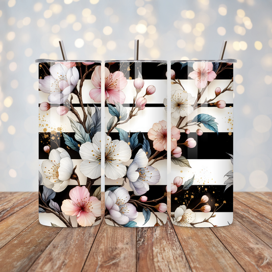 Florals Black and White Sublimation Transfer