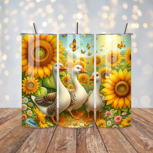Sunflowers Ducks Sublimation Transfer