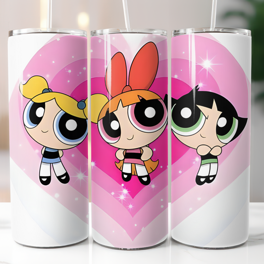 PowerPuff Girls, Sublimation, Ready To Press, Print Out Transfer, 20 oz, Skinny Tumbler Transfer, NOT A DIGITAL