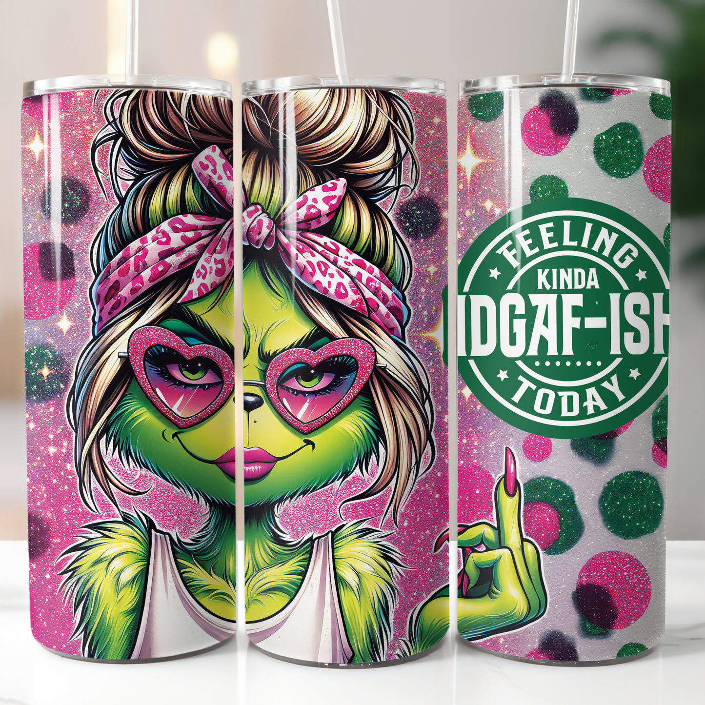 Female Grinch IDGAF, Sublimation Transfer