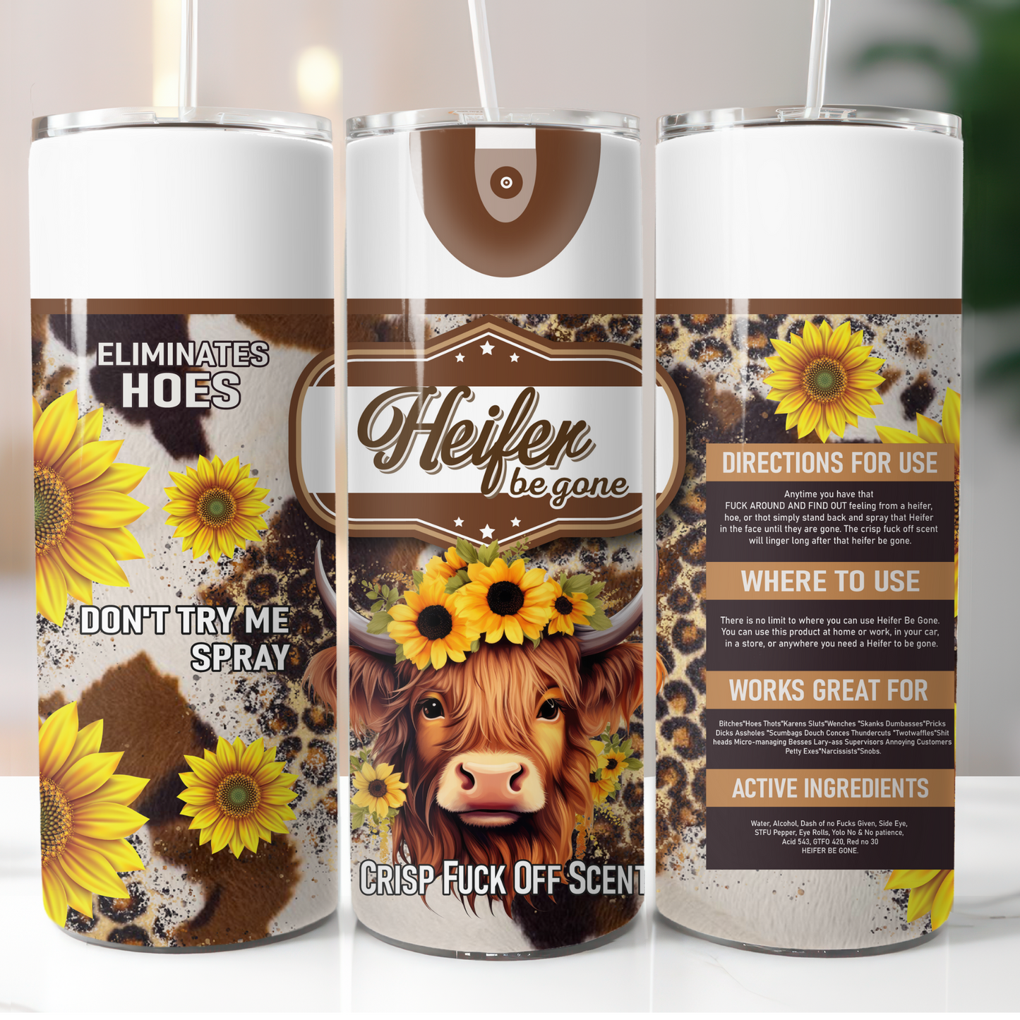 Heifer Be Gone, Sublimation, Ready to Print, Ready To Press, Print Out Transfer, 20 oz, Skinny Tumbler Transfer, NOT A DIGITAL