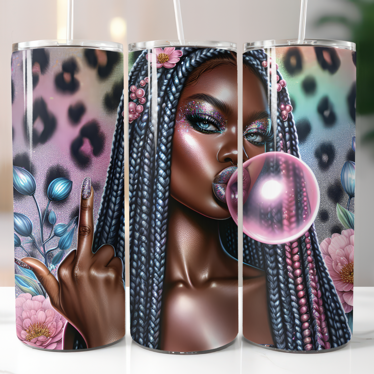 Black Woman Bubblegum, Sublimation Transfer