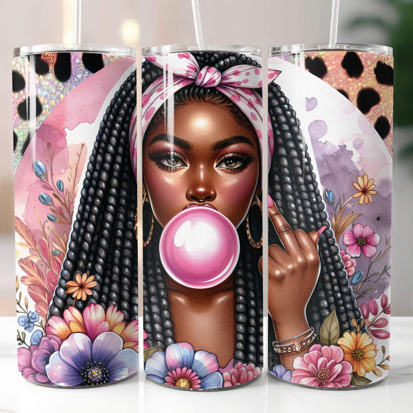 Black Woman Bubblegum, Sublimation Transfer