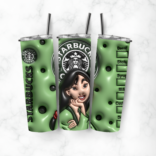 Coffee Mulan, Sublimation, Ready to Print, Ready To Press, Print Out Transfer, 20 oz, Skinny Tumbler Transfer, NOT A DIGITAL