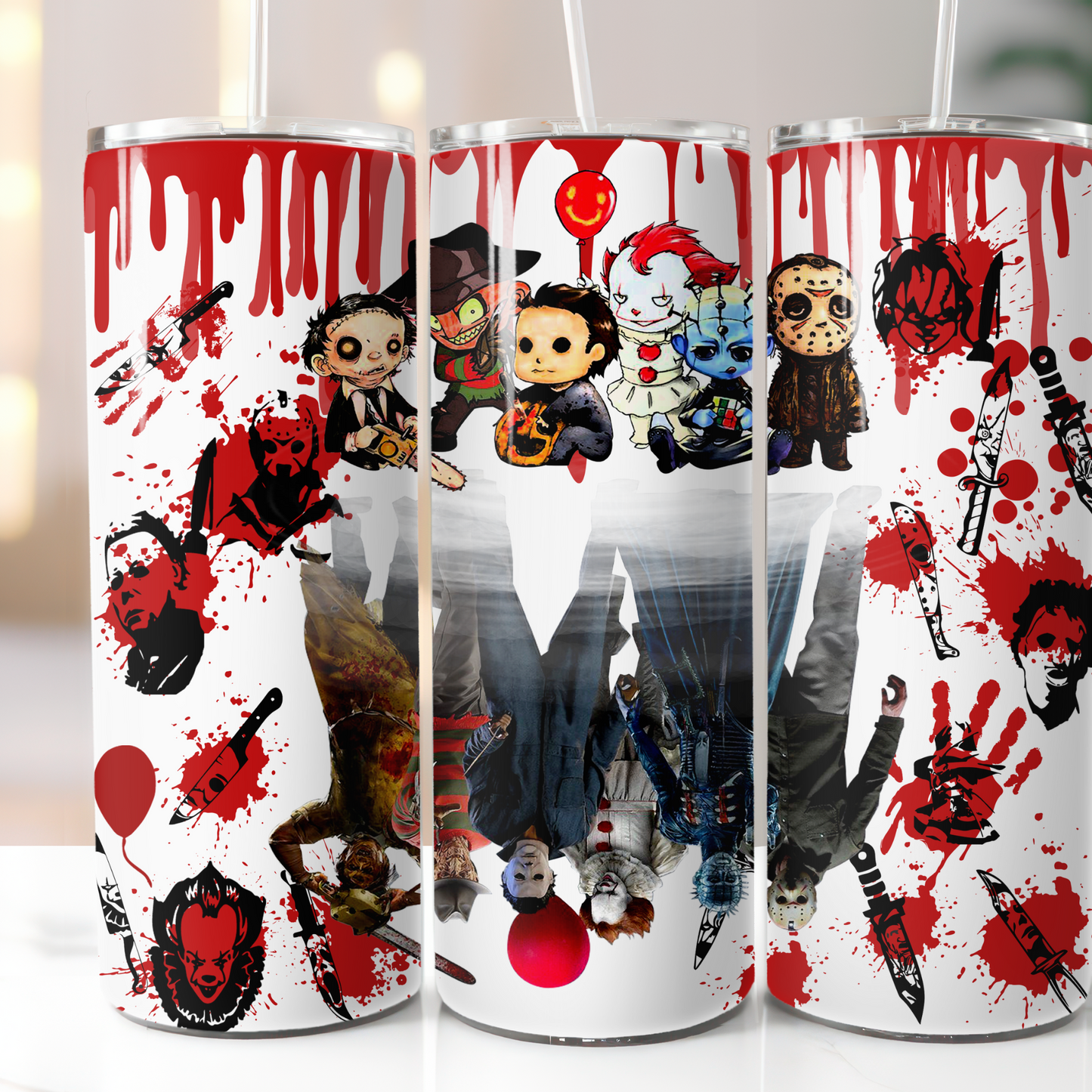 Horror Movie Characters, Sublimation, Ready to Print, Ready To Press, Print Out Transfer, 20 oz, Skinny Tumbler Transfer, NOT A DIGITAL