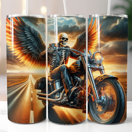 Skull Biker Motorcycle, Sublimation Transfer