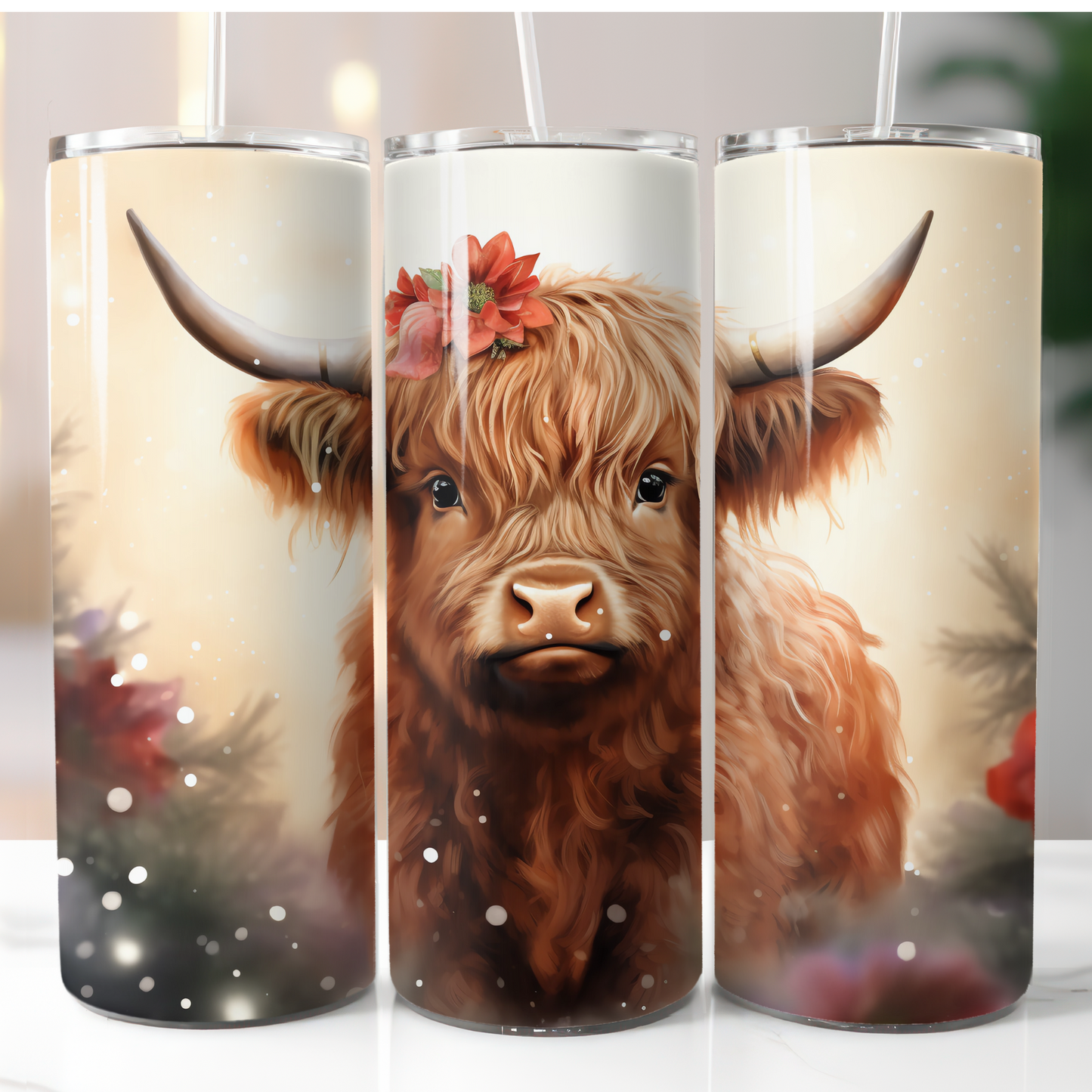 Christmas Highland Cow, Sublimation Prints
