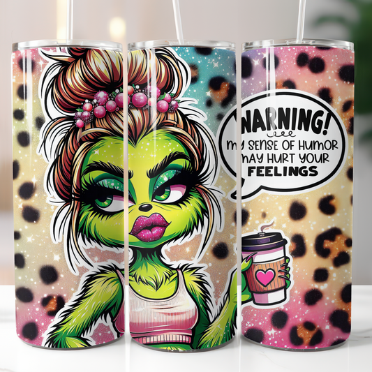 Female Grinch Warning, Sublimation Transfer