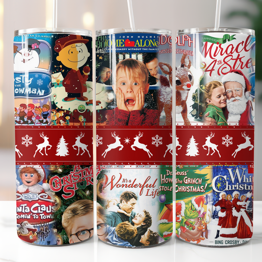 Christmas Movies, Sublimation, Ready to Print, Ready To Press, Print Out Transfer, 20 oz, Skinny Tumbler Transfer, NOT A DIGITAL