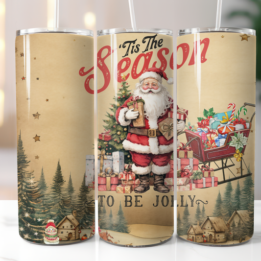 Retro Christmas, Sublimation, Ready To Press, Print Out Transfer, 20 oz, Skinny Tumbler Transfer, NOT A DIGITAL