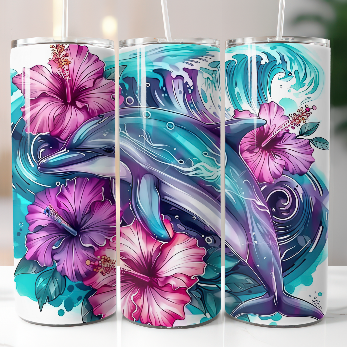 Hibiscus Dolphin, Sublimation Transfer