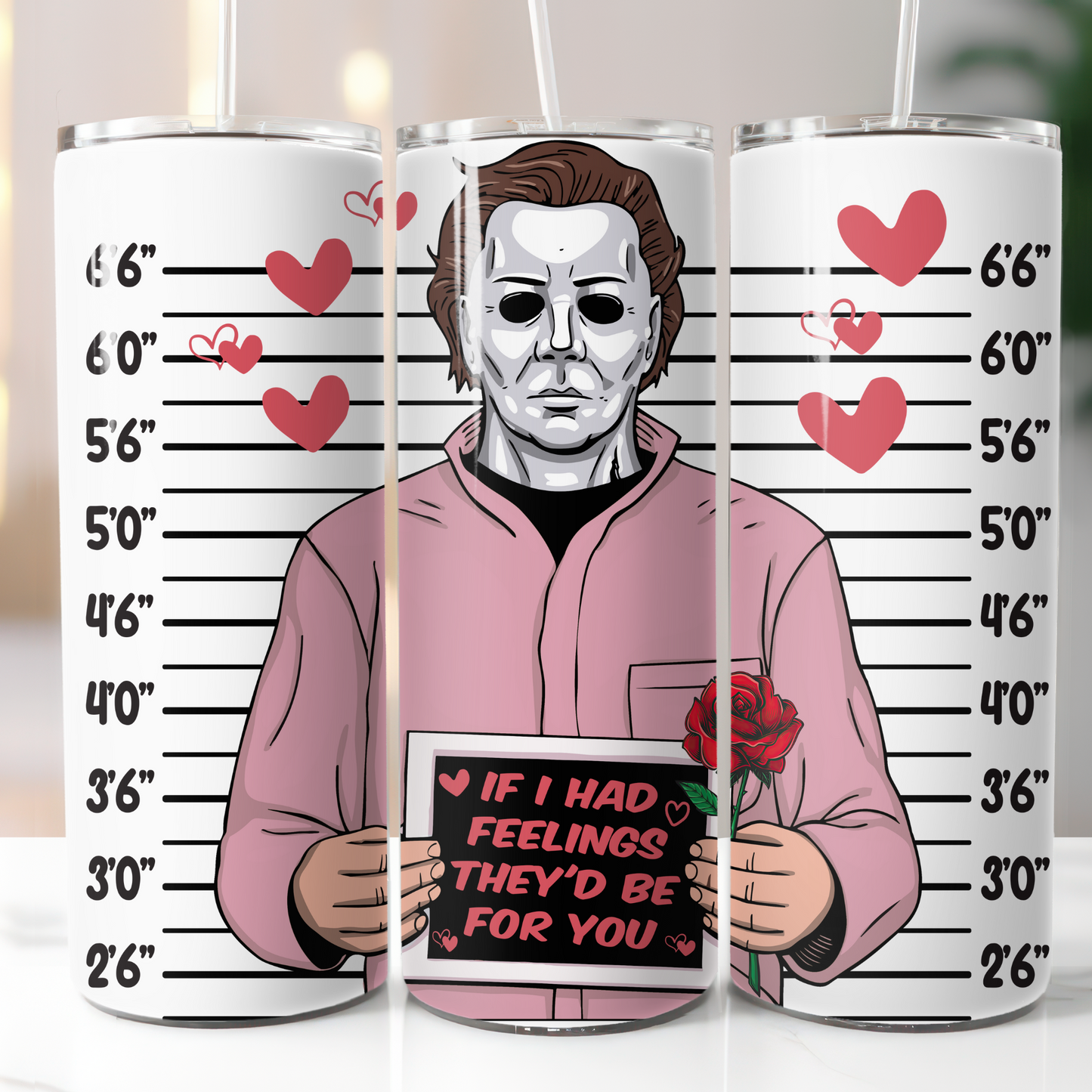 Horror Valentine's Day, Sublimation, Ready to Print, Ready To Press, Print Out Transfer, 20 oz, Skinny Tumbler Transfer, NOT A DIGITAL