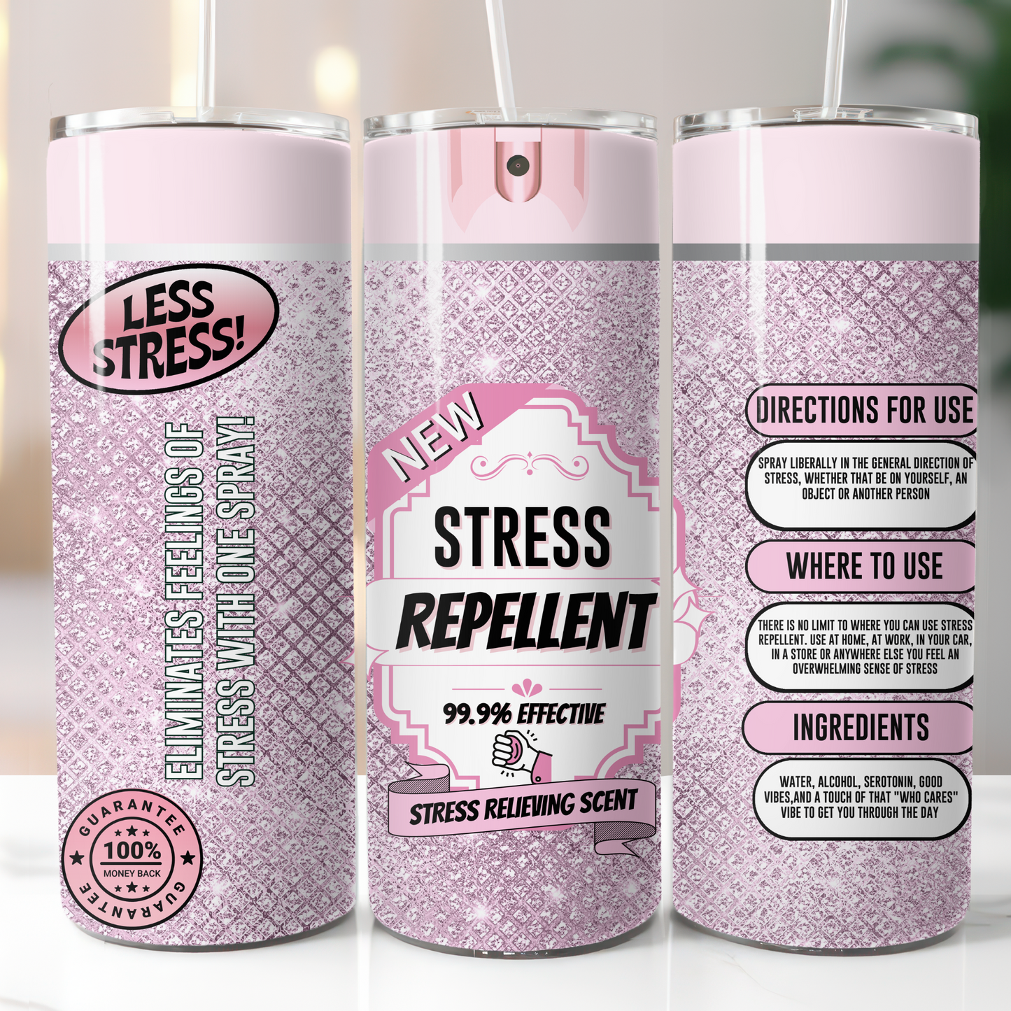 Stress Repellent, Sublimation, Ready to Print, Ready To Press, Print Out Transfer, 20 oz, Skinny Tumbler Transfer, NOT A DIGITAL