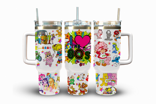 I Love the 80s, Sublimation Transfer, 40 oz.