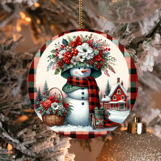 Snowman Floral Hat Sublimation Transfers