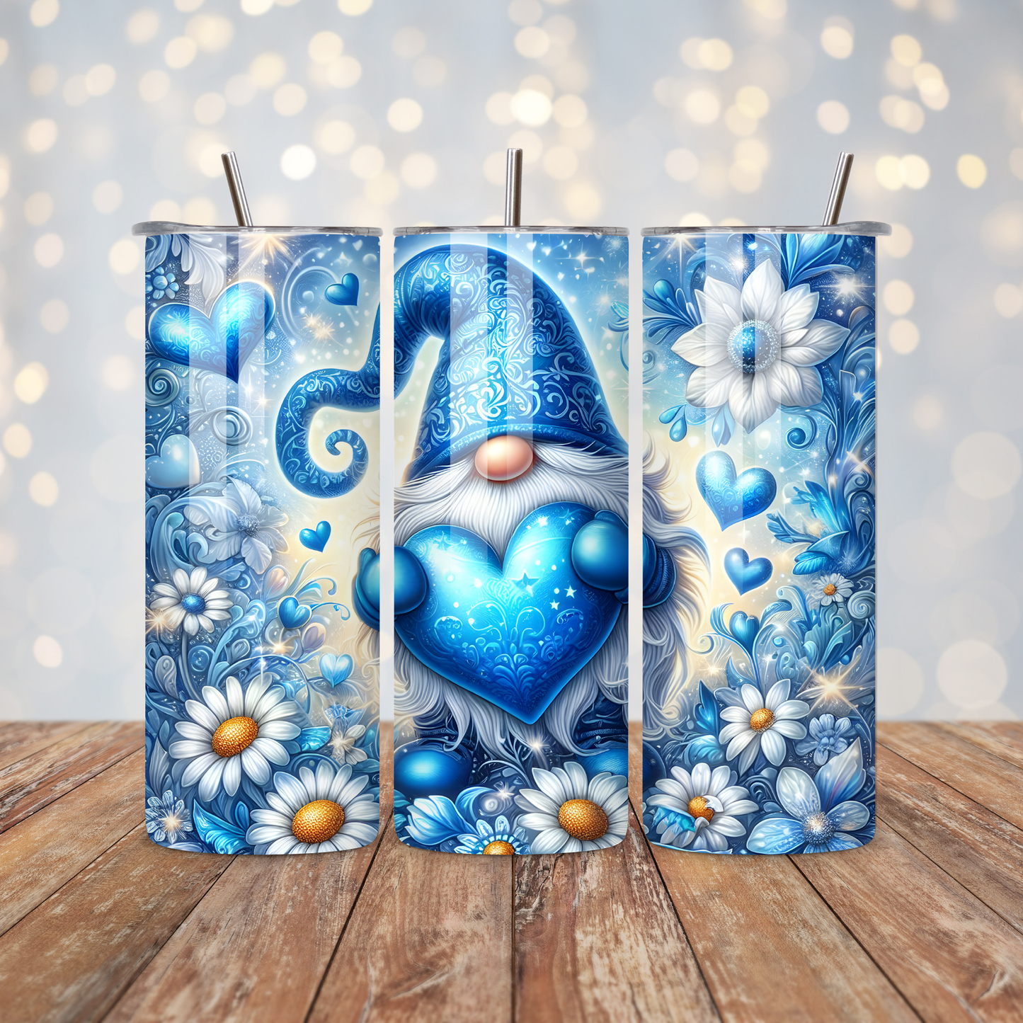 Blue Gnome Daisy Sublimation Transfer