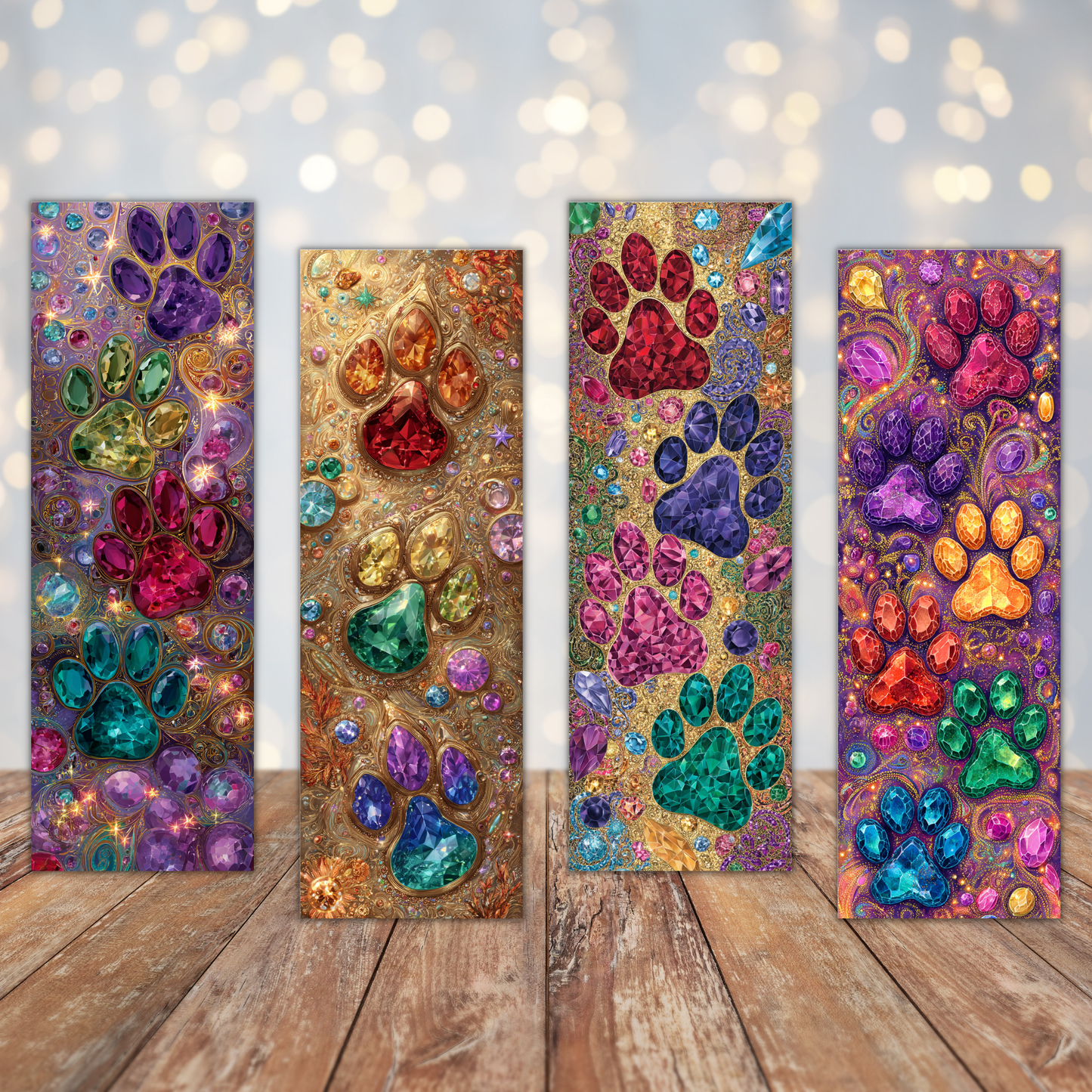 Jeweled Dog Paws Bookmark Sublimation Transfers