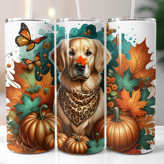 Fall Golden Retriever, Sublimation Transfer