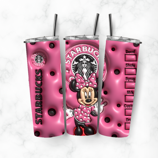Coffee Minnie Mouse, Sublimation, Ready to Print, Ready To Press, Print Out Transfer, 20 oz, Skinny Tumbler Transfer, NOT A DIGITAL